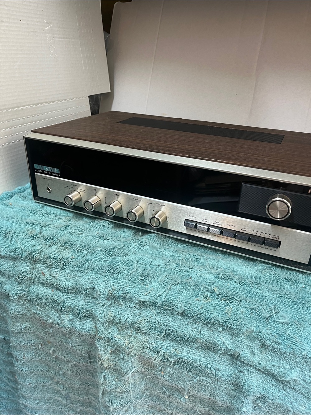 Vintage Stereo Receiver in Woodgrain and Silver KLH